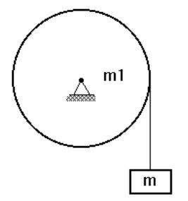 На однородный цилиндр свободно вращаться вокруг горизонтальной оси, намотан трос, на свободном конце