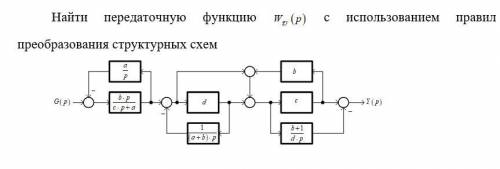 Найти передаточную функцию с использованием правил преобразования структурных схем