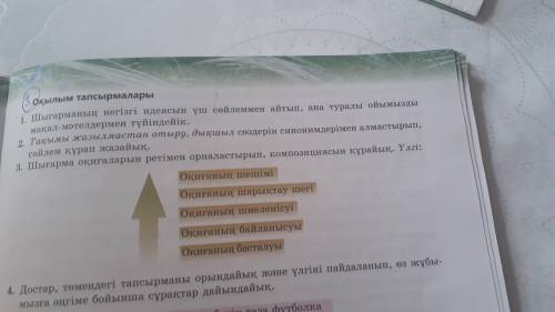 3. ОҚЫЛЫМ ТАПСЫРМАЛАРЫ Шығарманың негізгі идеясын үш сөйлеммен айтып, ана туралы ойымызды мақал-мәте