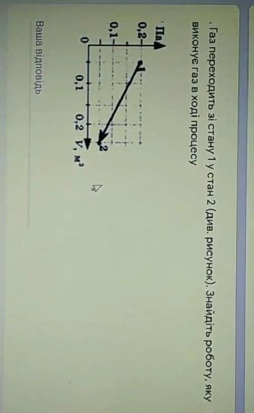 Газ переходить зі стану 1 у стан 2. Знайдіть роботу яку виконує газ в ході процесу​