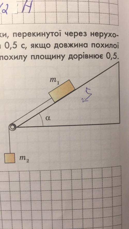 Два тіла масами 400 та 600 г прикріплено до кінців нитки, перекинутої через нерухомий блок. Який шля