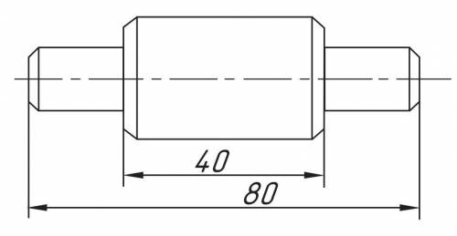 Дочертите условное изображение резьбыМ 20х1,5 на стержне, длина резьбы 40 мм. Начертите вид слева.Ув