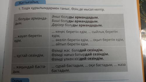 Дайын тілдік құрылымдарымен таныс.