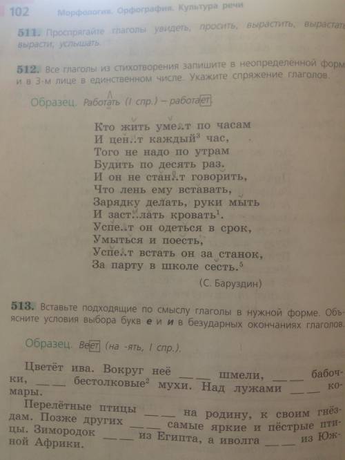 6 класс русский язык упр 512 Глаголы отмечены галачкой.