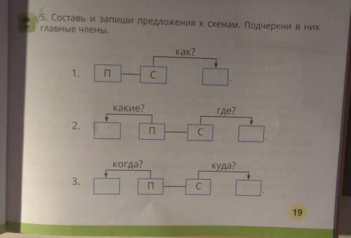 5. Составь и запиши предложения к схемам. Подчеркни в нихГлавные члены.(пАмАгИтИ :з)​