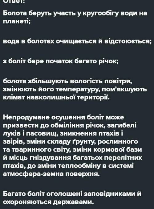 Чому потрібно оберігати болота