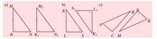 Показанные треугольники равны. Запишите пары углам и сторонам ...