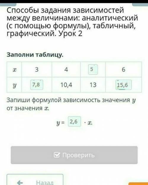 задания зависимостей между величинами: аналитический (с формулы), табличный, графический. Урок со вс