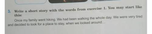Напишіть коротку історію зі словами із вправи 1. Ви можете почати так: Як тільки моя сім'я пішла в п