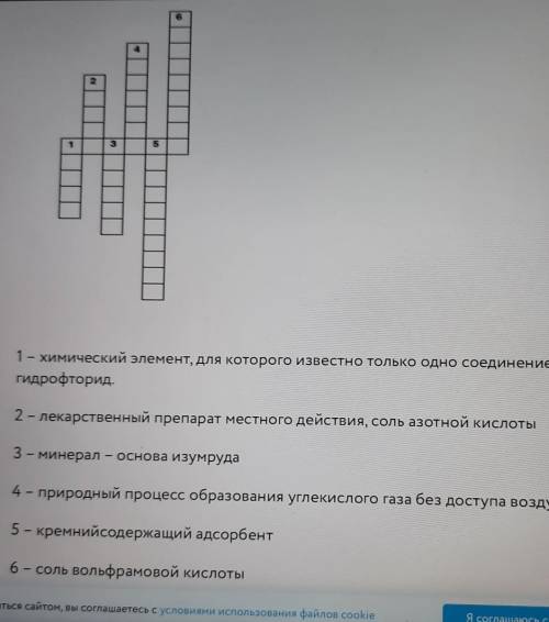 КРОСВОРД 1 – химический элемент, для которого известно только одно соединение -гидрофторид.2 - лекар