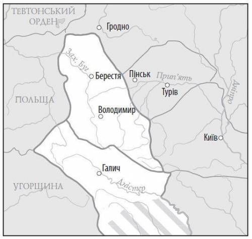 Який князь об’єднав зображені на картосхемі князівства? Ярослав Мудрий Роман Мстиславич Ярослав Осмо