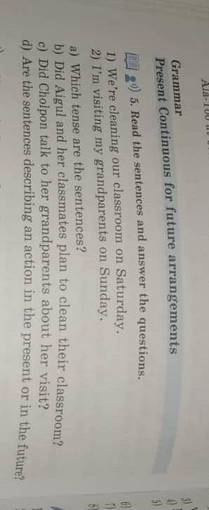 5 . Read the sentences and answer the questions ​