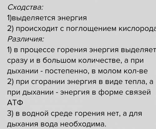 Какие отличия или сходства есть между горением дерева, окислением железа и процессом дыхания?  ￼Приз