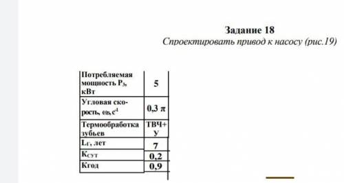 Спроектировать привод к насосу по имеющимся данным. (очень нужно )