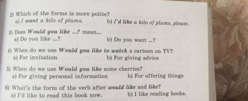 ответьте на вопросы 3.Answer the questions 1)what’s the difference between: A) I like apples. B)I’d