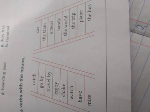 Match the verbs with the nouns.