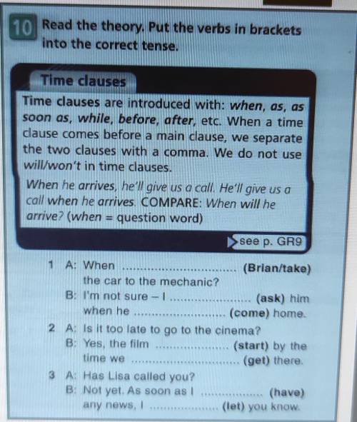 Read the theory. Put the verbs in brackets into the correct tense.