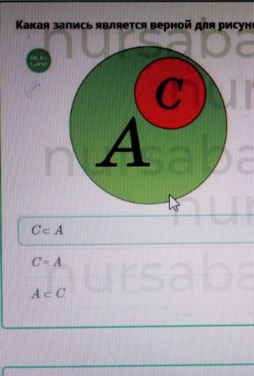 Подмножество Какая запись является верной для рисунка?C = AA ⊂ CC ⊂ Aбистрооо​