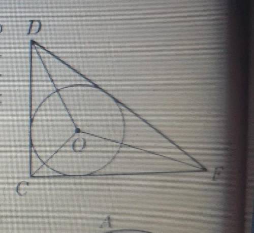У трикутник CDF вписано коло з центром у точці О(див.рисунок). Знайдіть кути трикутаника CDF якщо x0
