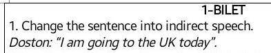 Change the sentences into indirect speech​