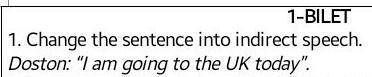 Change the sentences into indirect speech​