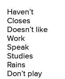 1 Complete the sentences with the correct form of the verb in brackets. Example: It doesn't rain (no