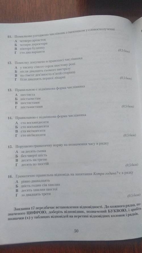 Контрольна робота з української мови на тему :Числівник