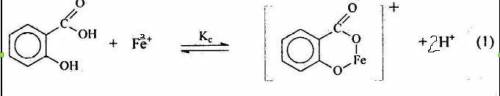 Известна концентрация железо-салицилатного комплекса = 41,11 моль/л, концентрация иона водорода 0,05