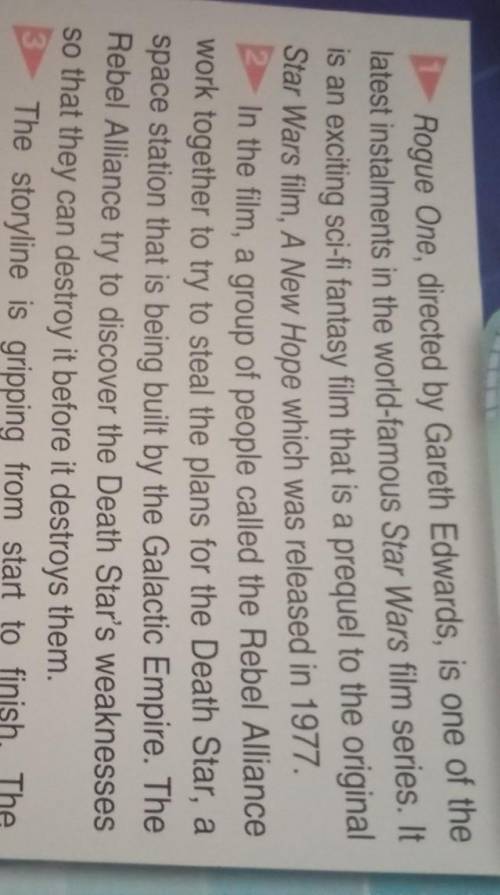 1 10.5.7 Read the review and match the paragraphs (1-4) to the headings A-D below.Aa summary of the