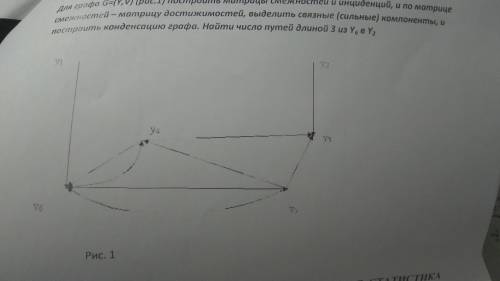 Для графа G=(Y,V) построить матрицы смежнойстей и инциденций, а по матрице смежностей – матрицу дост