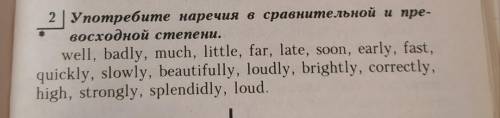 Употребить наречия в сравнительной и превосходной степени​