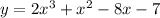 y=2x^{3}+x^{2} -8x-7