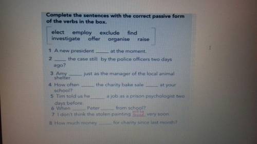 Complete the sentences with the correct passive form of the verbs in the box​