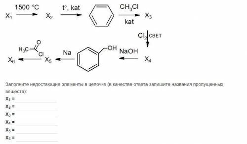Заполните недостающие элементы в цепочке (в качестве ответа запишите названия пропущенных веществ)