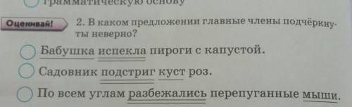 В каком предложении главные члены подчеркнуть Ты наверное бабушка испекла пироги с капустой садовник