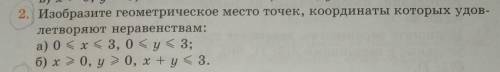 Изобразите геометрическое место точек, координаты которых удовлетворяют неравенствам: а),б), , ​