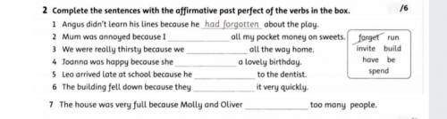 Complete the sentences with the affirmative past perfect of the verbs in the box. Forget, run, invit