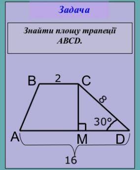 Надо найти площу трапеции.