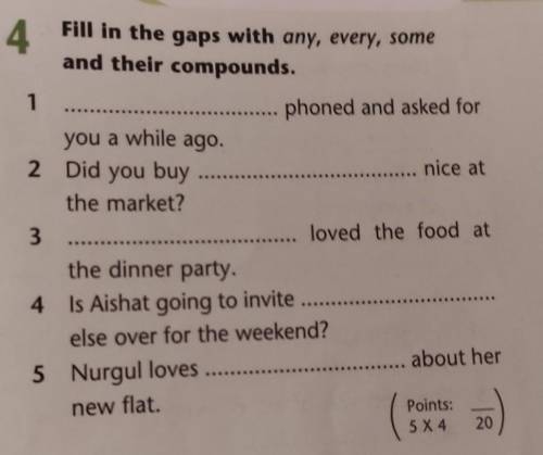 Fill in the gaps with any, every,some, and their compounds умоляюююбююю​