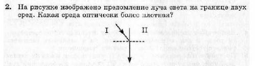 На рисунке изображено преломление луча света на границе двух сред Какая среда оптически более плотна