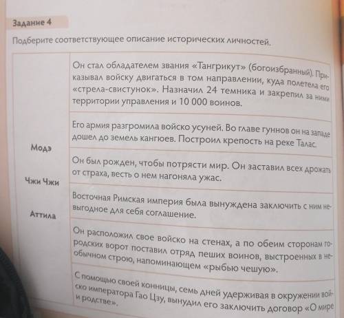 Задание 4 Подберите соответствующее описание исторических личностей.Он стал обладателем звания «Танг