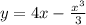 y = 4x - \frac{ {x}^{3} }{3}