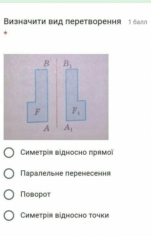 Визначити вид перетвореня ​