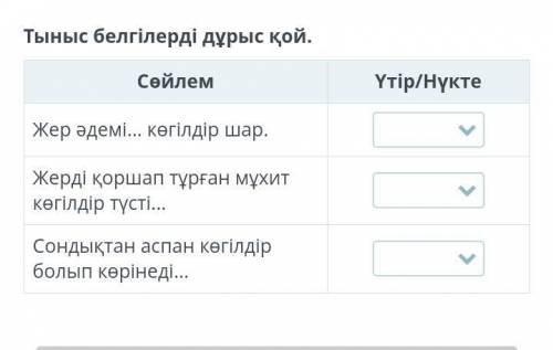 Тыныс белгілерді дұрыс қой. Сейлем Жер әдемі... көгілдір шар. Жерді қоршап тұрған мұхит көгiлдiр түс