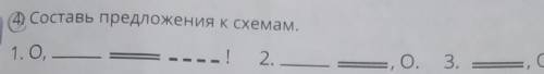 (ДСоставь предложения к схемам.1. О, —- ! 2.Е, О.3.—, О!​