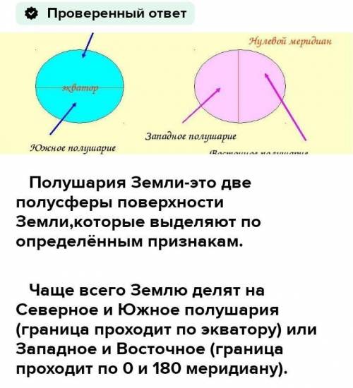 Полюсы делят Землю на полушария?​