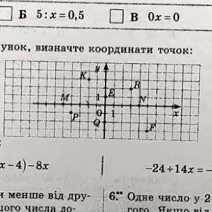 Використовуючи рисунок визначте координатні точкі n f p e