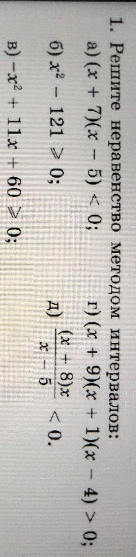 1. Решите неравенство методом интервалов. .очень нужно​