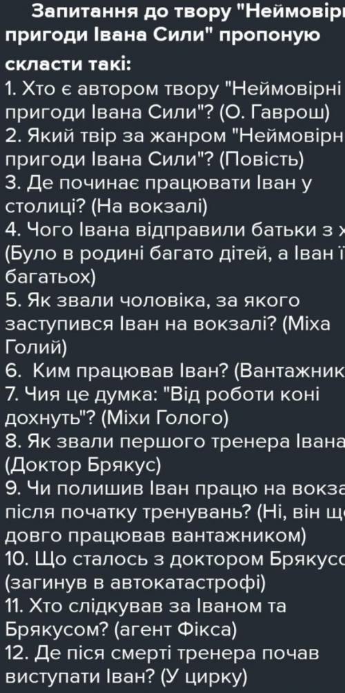 Кросворд до твору Неймовірні пригоди Івана сили ​