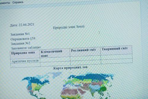 Таблиця природні зони Землізаповніть будь ласка)​